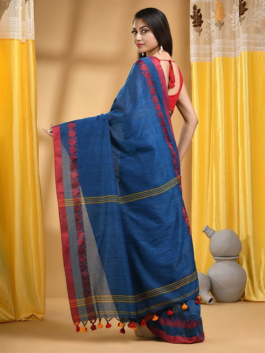DESH BIDESH Woven Design Pure Cotton Handloom Taant Saree