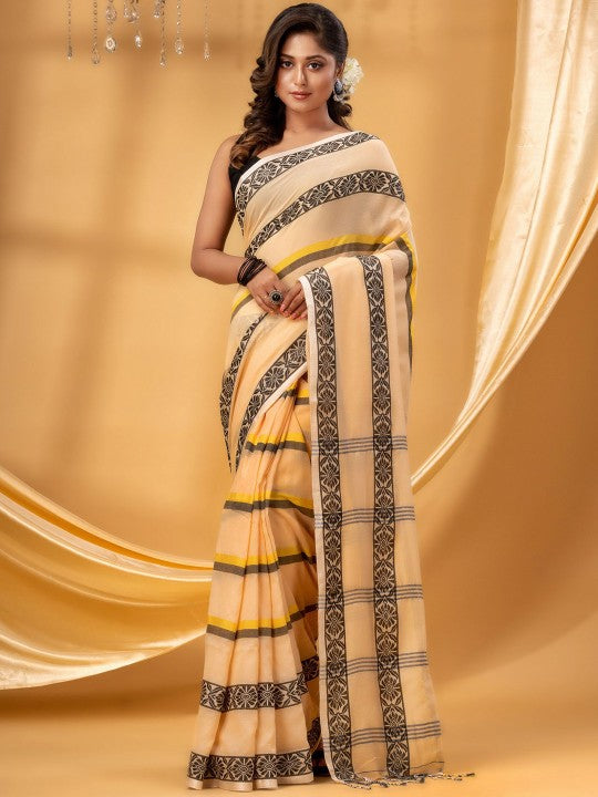 Ethnic Motifs Printed Pure Cotton Taant Saree