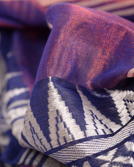 DESH BIDESH Premium Purple Woven Design Tissue Saree with Unstitched Blouse Piece