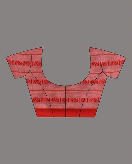 DESH BIDESH Woven Design Pure Cotton Taant Saree With Unstitched Blouse Piece