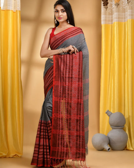 DESH BIDESH Woven Design Pure Cotton Taant Saree