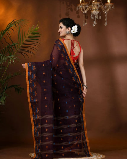 DESH BIDESH Women's Woven Design Pure Cotton Taant Saree for Elegant Occasions