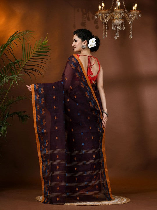 DESH BIDESH Women's Woven Design Pure Cotton Taant Saree for Elegant Occasions