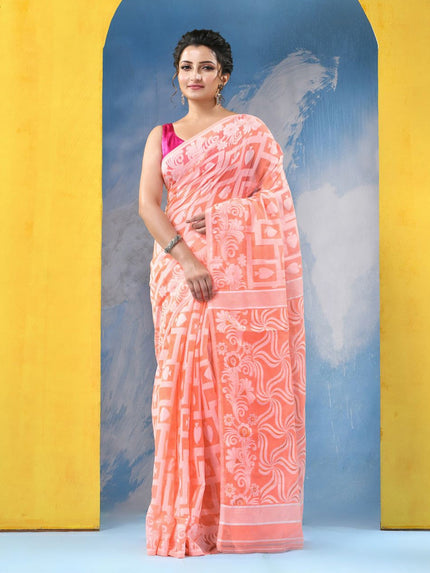 DESH BIDESH Traditional Warli Jamdani Saree with Woven Design for Women