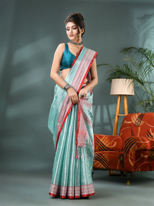 DESH BIDESH Woven Design Silk Cotton Bandhani Saree