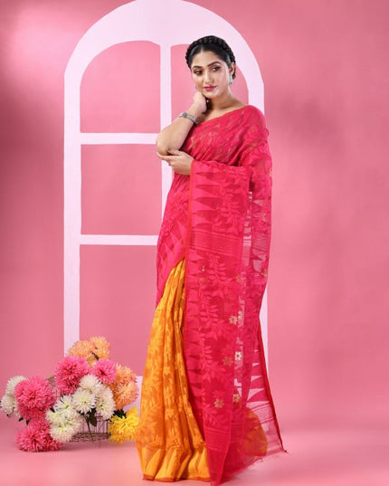 DESH BIDESH Woven Design Pure Cotton Taant Saree