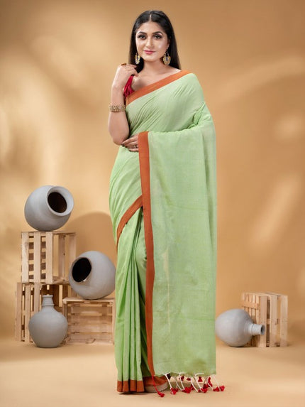 DESH BIDESH Pure Cotton Solid Saree