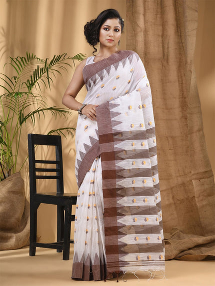 DESH BIDESH Woven Design Pure Cotton Taant Saree