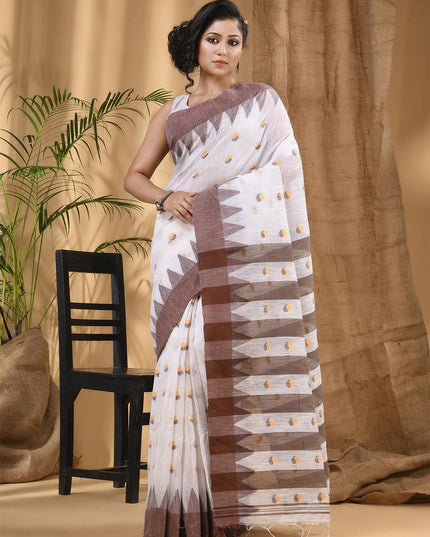 DESH BIDESH Woven Design Pure Cotton Taant Saree