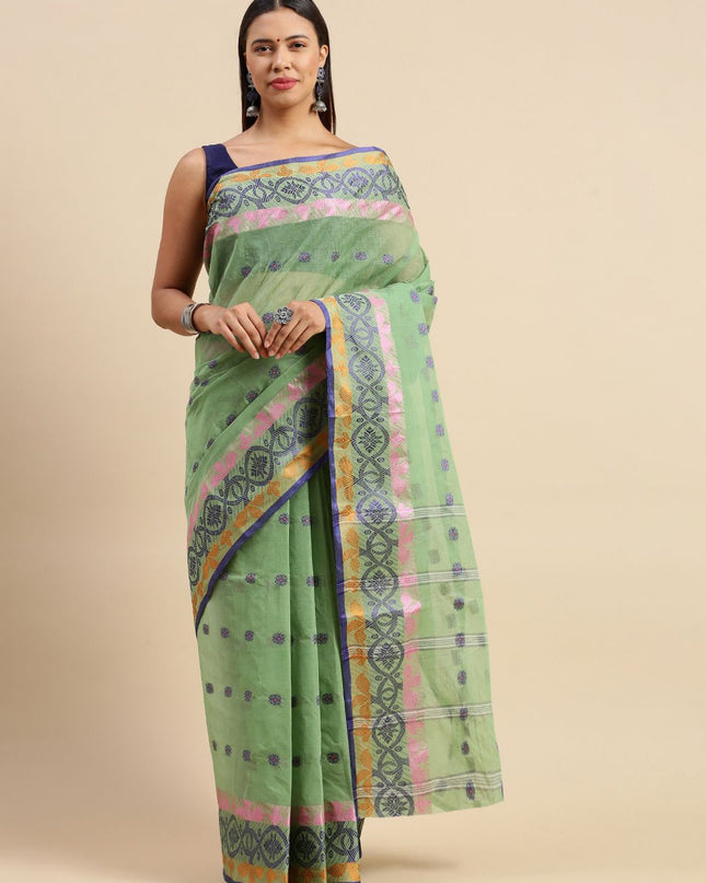 DESH BIDESH Woven Design Pure Cotton Taant Saree