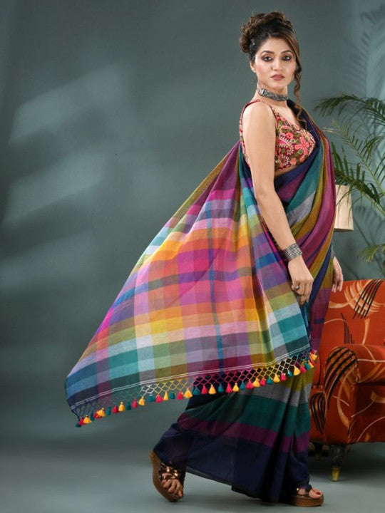 DESH BIDESH Striped Pure Cotton Saree