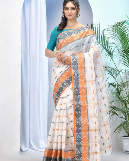 DESH BIDESH Woven Design Pure Cotton Taant Saree