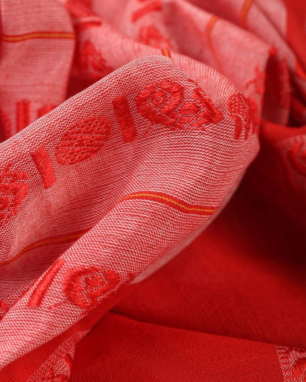 DESH BIDESH Woven Design Pure Cotton Taant Saree With Unstitched Blouse Piece