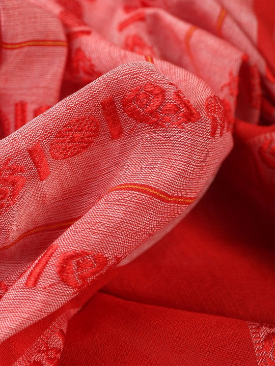 DESH BIDESH Woven Design Pure Cotton Taant Saree With Unstitched Blouse Piece
