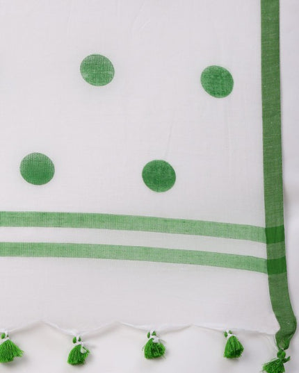 DESH BIDESH Polka Dot Pure Cotton Taant Saree