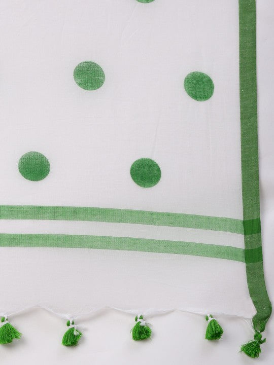 DESH BIDESH Polka Dot Pure Cotton Taant Saree