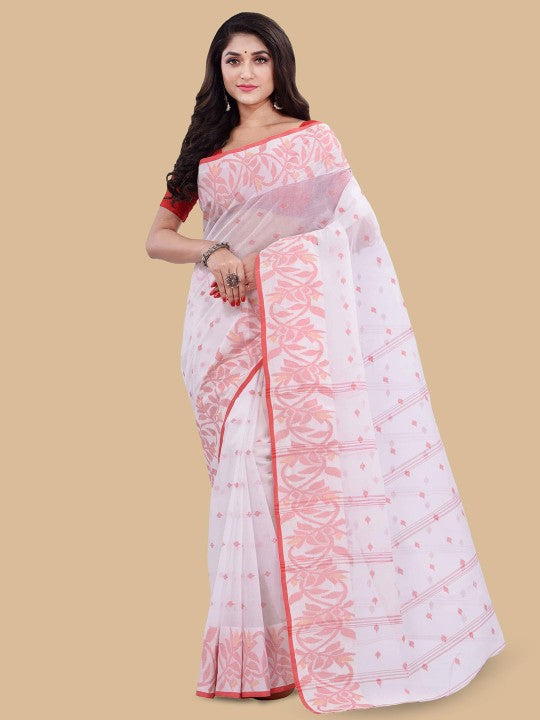 DESH BIDESH Floral Zari Pure Cotton Saree