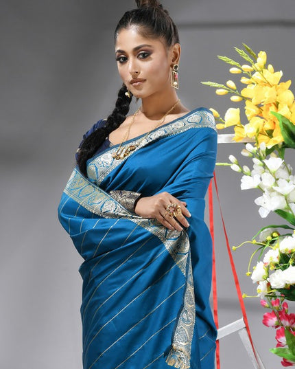 DESH BIDESH Exquisite Zari Silk Blend Saree with Woven Design Border