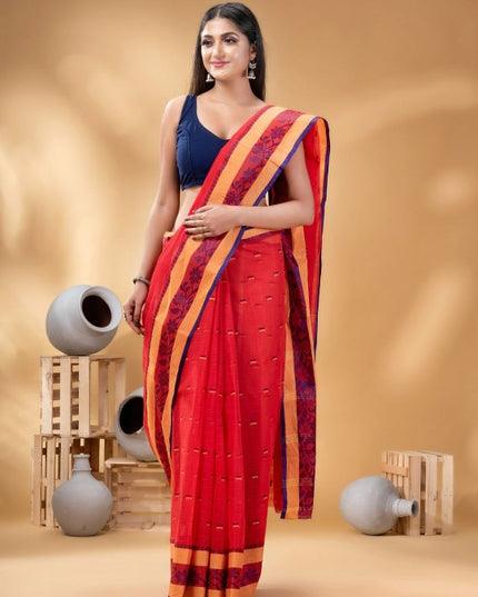 DESH BIDESH Woven Design Pure Cotton Taant Saree