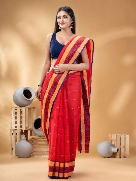DESH BIDESH Woven Design Pure Cotton Taant Saree
