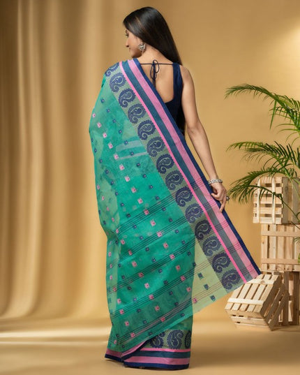 DESH BIDESH Woven Design Pure Cotton Taant Saree