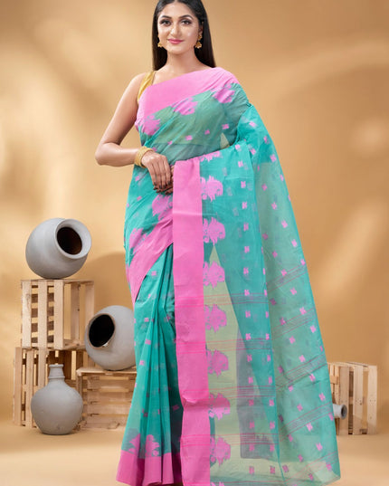 DESH BIDESH Woven Design Ethnic Motifs Pure Cotton Taant Saree