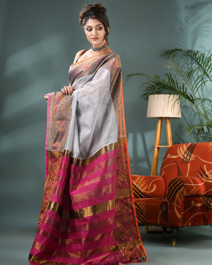 DESH BIDESH Woven Design Zari Kanjeevaram Saree