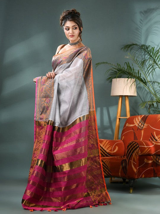 DESH BIDESH Woven Design Zari Kanjeevaram Saree