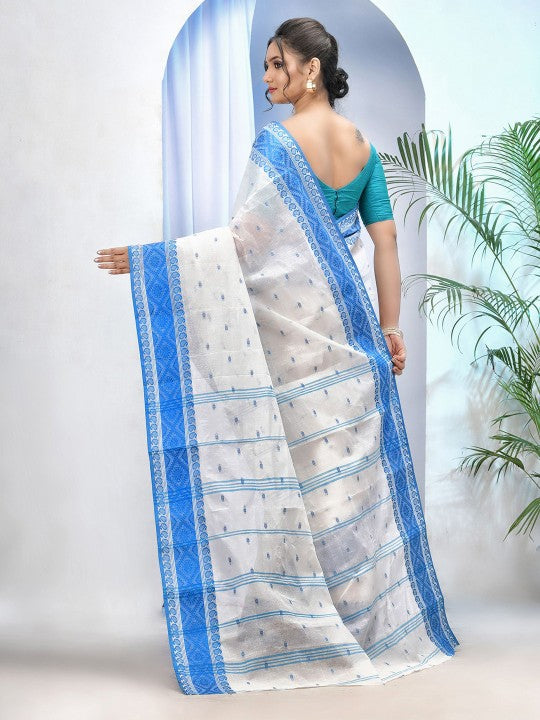 DESH BIDESH Women Woven Design Pure Cotton Jamdani Saree