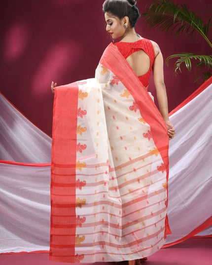 DESH BIDESH Pure Cotton Woven Design Saree: Elegant, Traditional, Lightweight, Comfortable