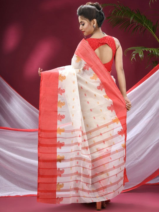 DESH BIDESH Pure Cotton Woven Design Saree: Elegant, Traditional, Lightweight, Comfortable
