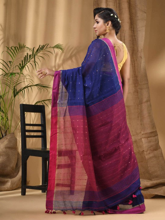 DESH BIDESH Embellished Sequinned Taant Saree