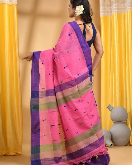 DESH BIDESH Woven Design Pure Cotton Taant Saree