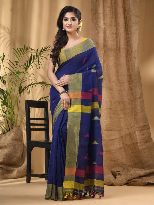 Desh Bidesh Pure Cotton Woven Design Handloom Taant Saree