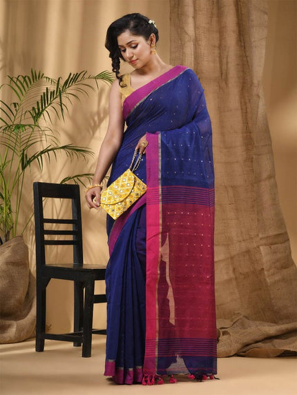 DESH BIDESH Embellished Sequinned Taant Saree