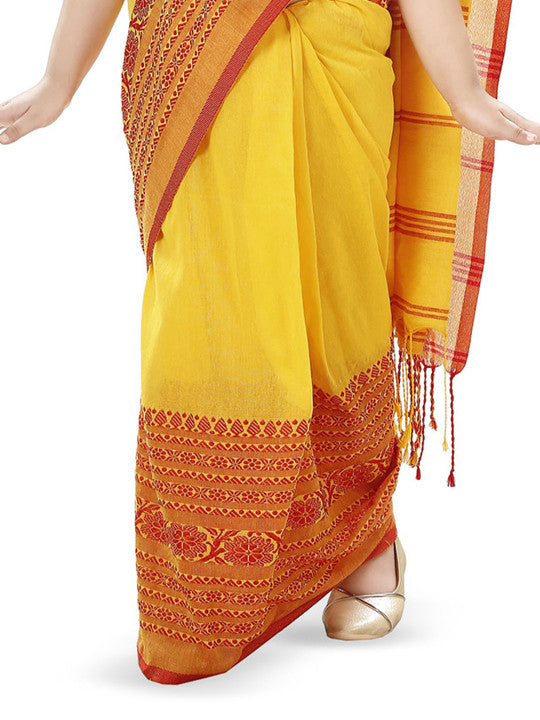 DESH BIDESH Woven Design Pure Cotton Khadi Sarees