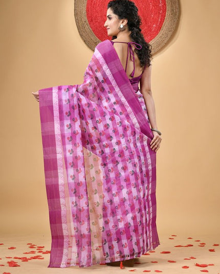 DESH BIDESH Floral Printed Pure Cotton Saree for Women