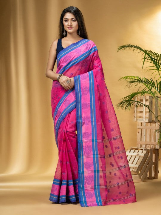 DESH BIDESH Woven Design Pure Cotton Taant Saree