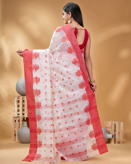 DESH BIDESH Floral Pure Cotton Taant Saree