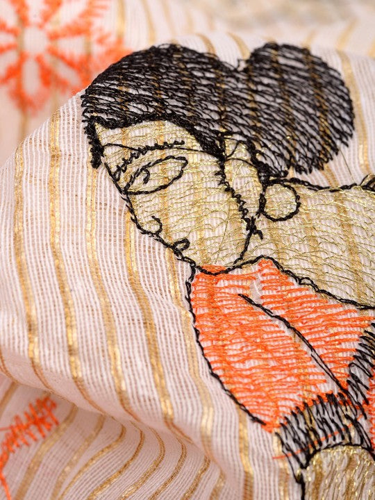 DESH BIDESH Woven Design Zari Pure Cotton Khadi Saree