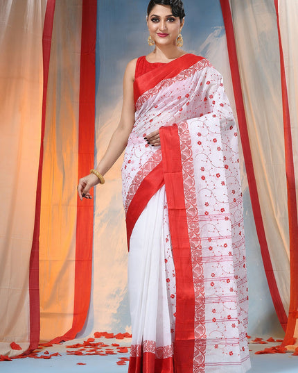 DESH BIDESH Exquisite Woven Pure Cotton Saree: Timeless Elegance with Authentic Craftsmanship