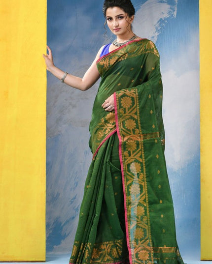 DESH BIDESH Women's Woven Design Zari Cotton Silk Saree