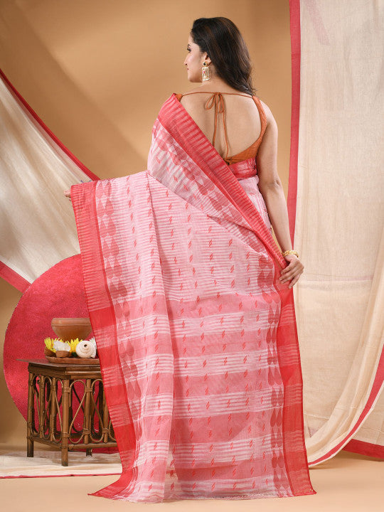 DESH BIDESH Women Pure Cotton Woven Design Taant Saree