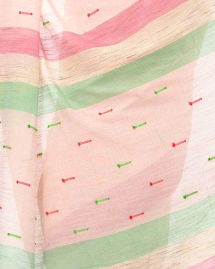 DESH BIDESH Woven Design Zari Pure Cotton Handloom Taant Saree