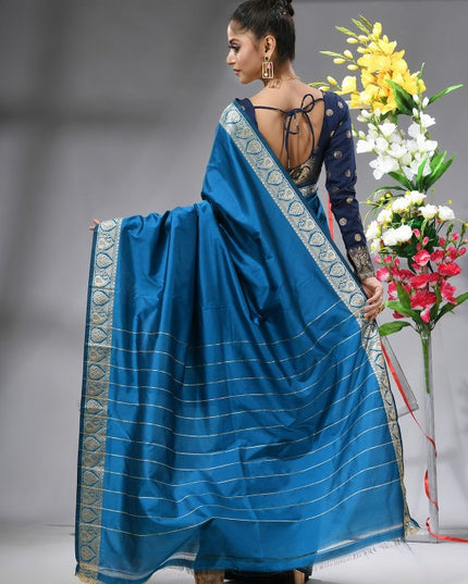 DESH BIDESH Exquisite Zari Silk Blend Saree with Woven Design Border