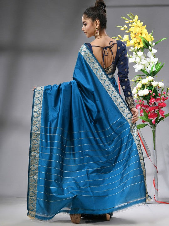 DESH BIDESH Exquisite Zari Silk Blend Saree with Woven Design Border
