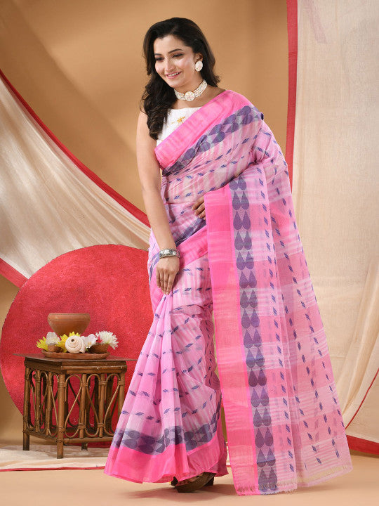 DESH BIDESH Woven Design Pure Cotton Taant Saree