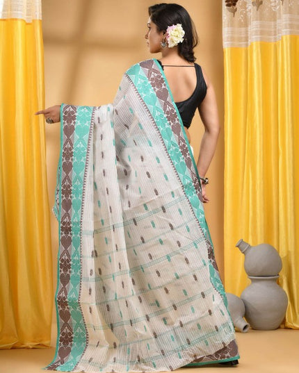 DESH BIDESH Woven Design Pure Cotton Taant Saree