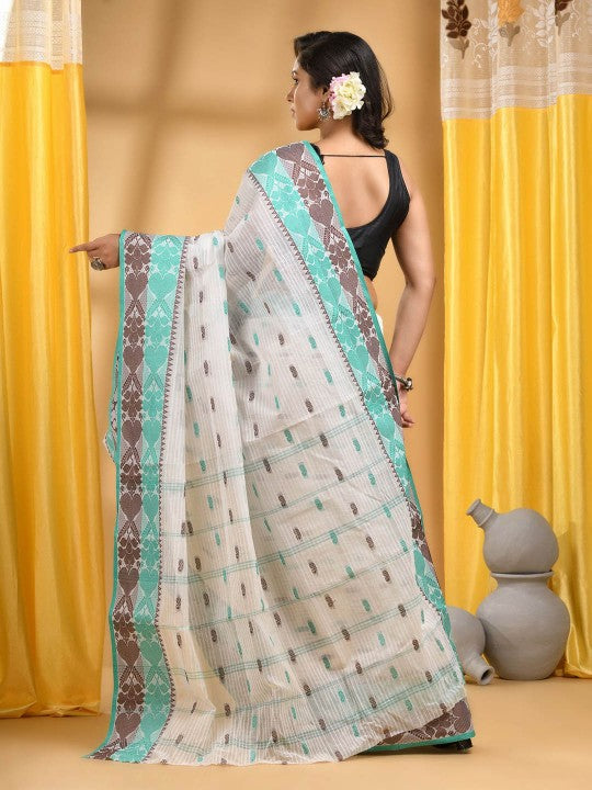 DESH BIDESH Woven Design Pure Cotton Taant Saree