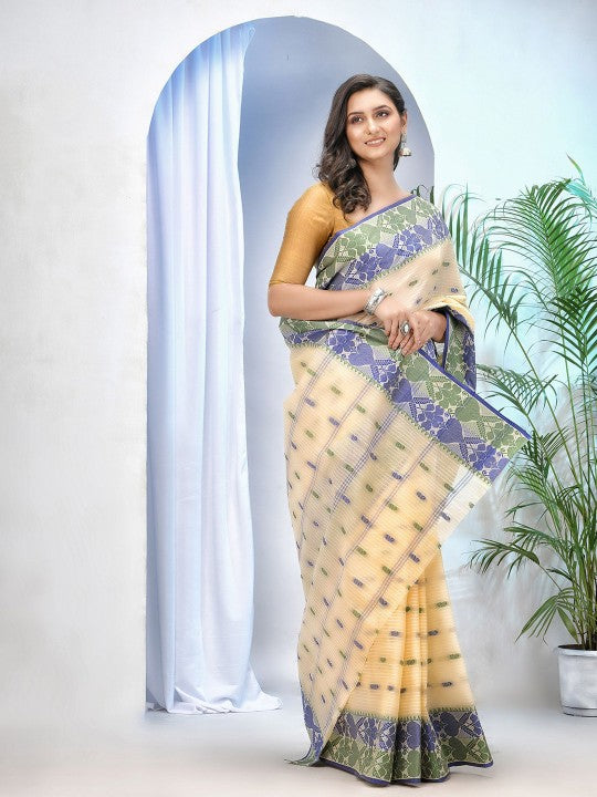 DESH BIDESH Women Ethnic Motifs Pure Cotton Taant Saree